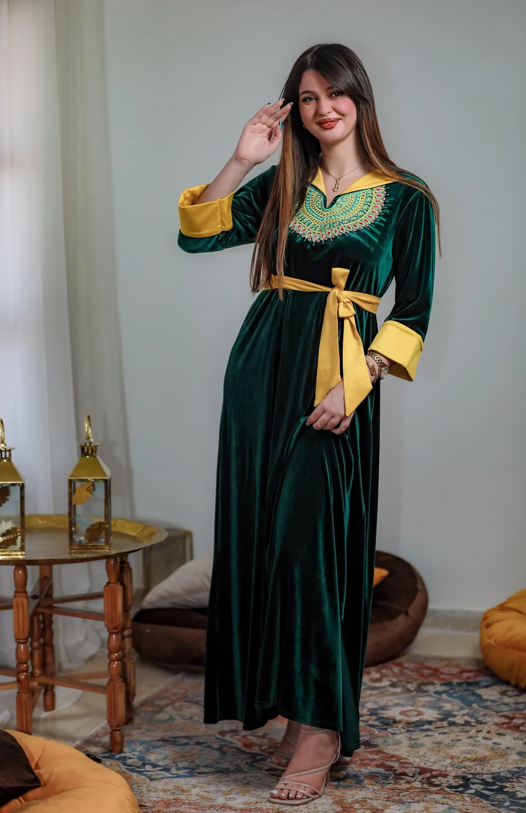 جبة قطيفة Vert- كود 31