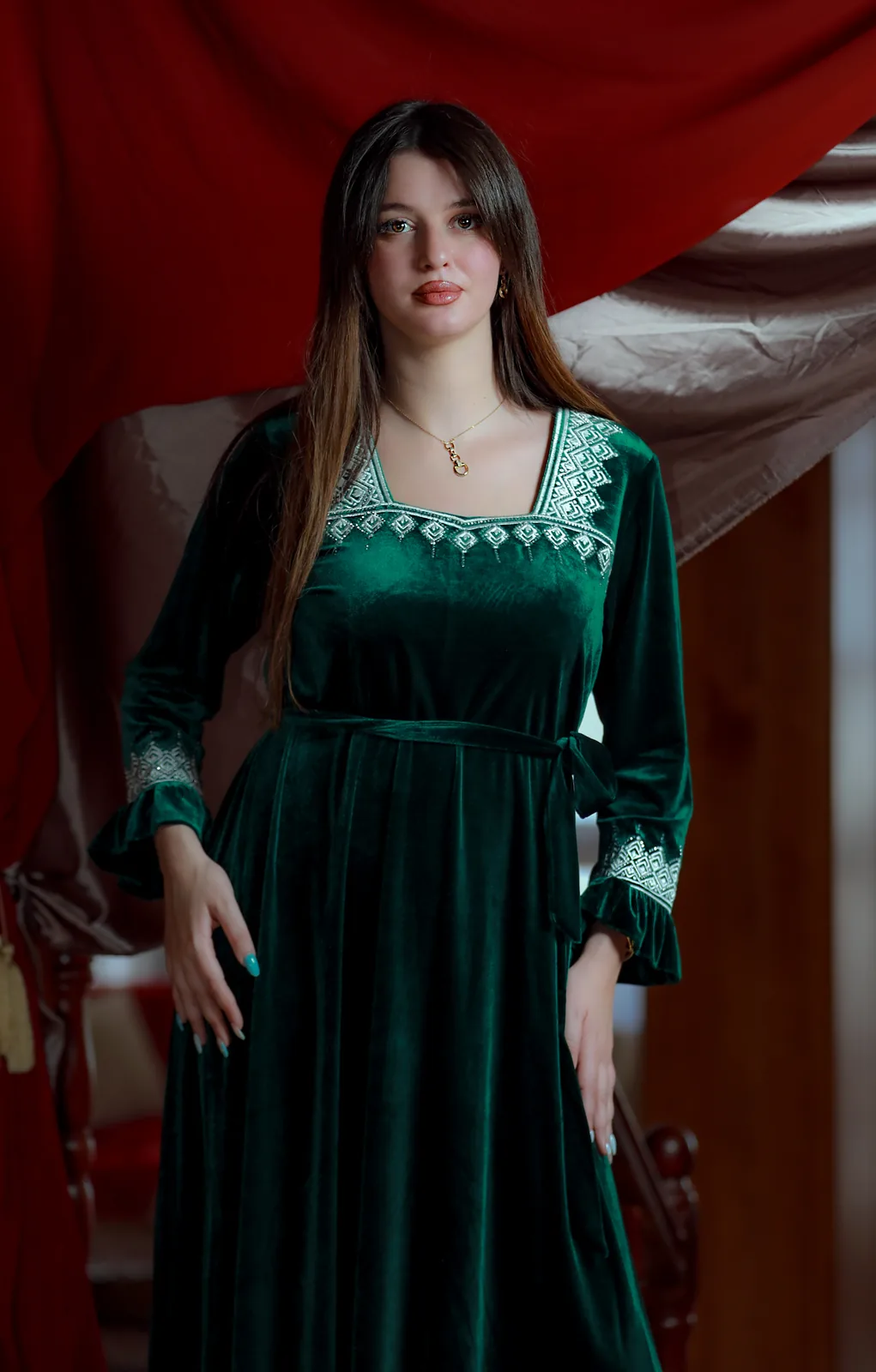 جبة قطيفة Vert- كود 28